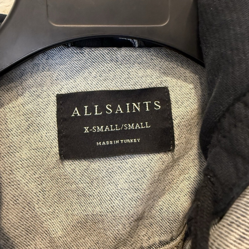 ALLSAINTS Milena Hooded Jacket in Indigo Blue Denim XS/S $269 - Picture 4 of 9